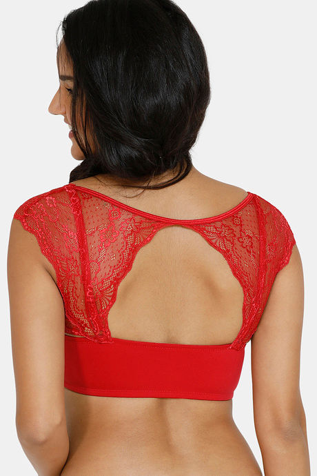 Zivame Padded Non Wired Full Coverage Blouse Bra - Scarlet Sage — image 2
